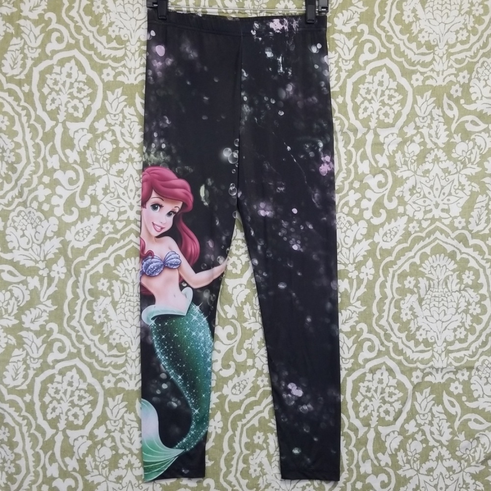 Disney Ariel Little Mermaid Leggings Sz L Mermaid